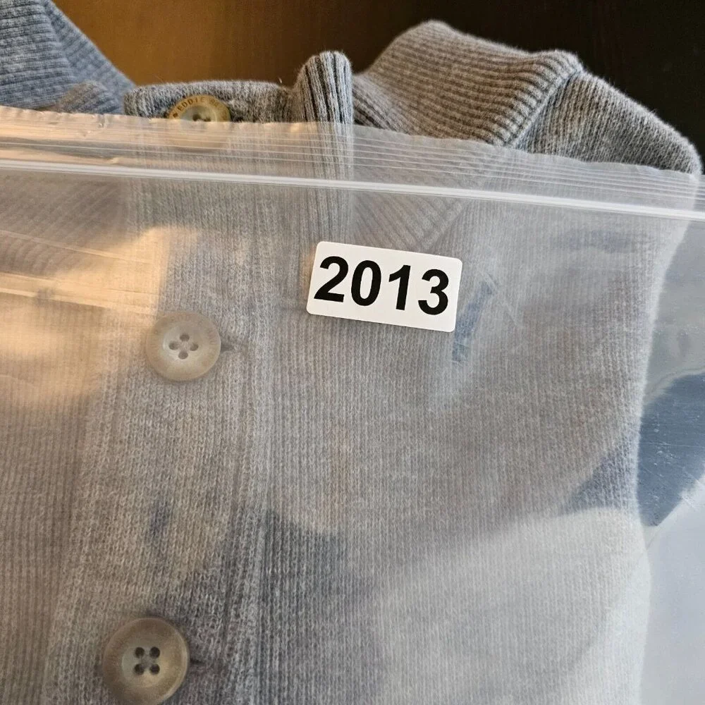 Eddie Bauer Sweater Mens XL Gray 1/4 Button Cotton Pullover Sweatshirt - Picture 12 of 12